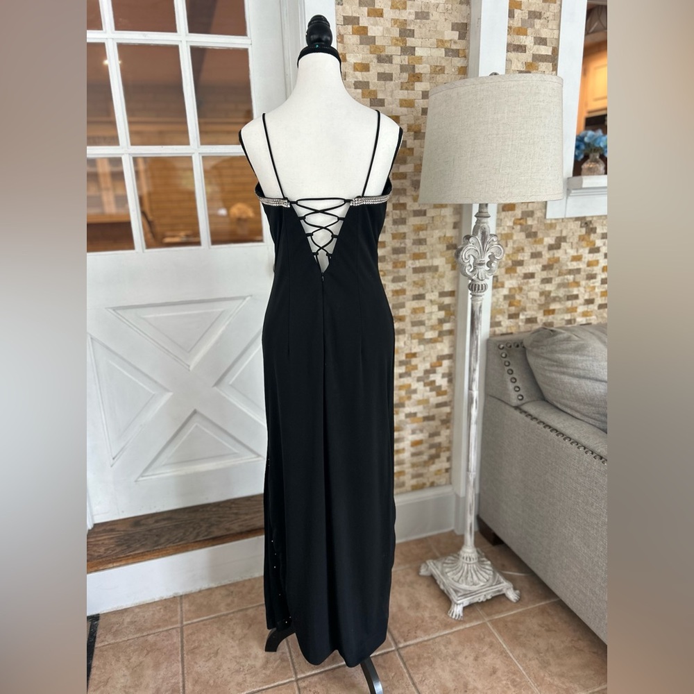 Vintage FAVIANA formal gown Elegant Black Maxi Dress - Picture 2 of 14